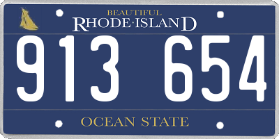 RI license plate 913654