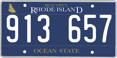 RI license plate 913657