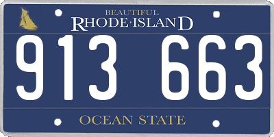 RI license plate 913663