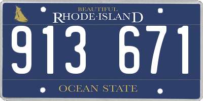 RI license plate 913671