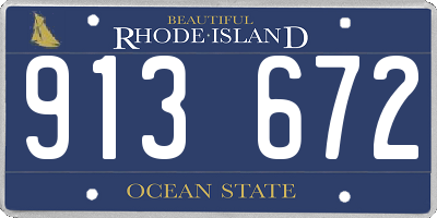 RI license plate 913672