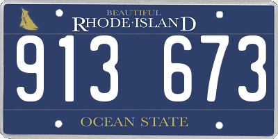 RI license plate 913673