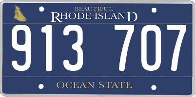 RI license plate 913707