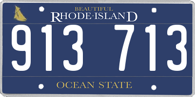 RI license plate 913713