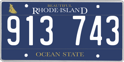RI license plate 913743