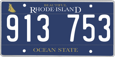RI license plate 913753