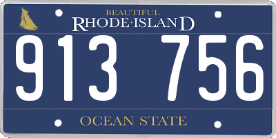 RI license plate 913756
