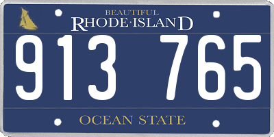 RI license plate 913765