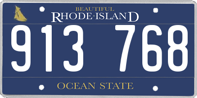 RI license plate 913768