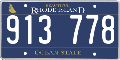 RI license plate 913778