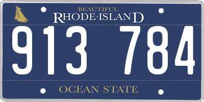 RI license plate 913784