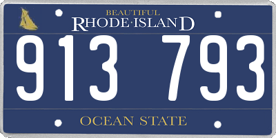 RI license plate 913793