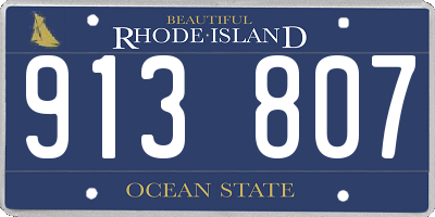 RI license plate 913807
