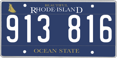 RI license plate 913816