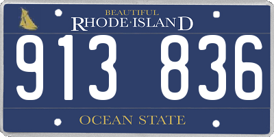 RI license plate 913836