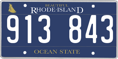 RI license plate 913843