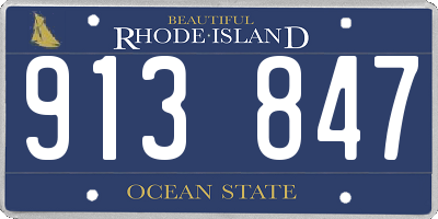 RI license plate 913847