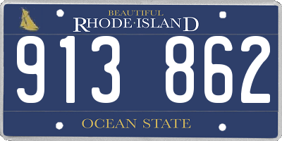 RI license plate 913862