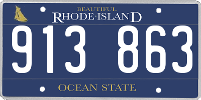RI license plate 913863