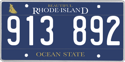 RI license plate 913892