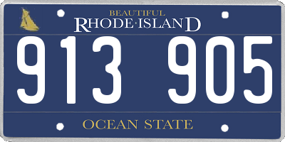 RI license plate 913905