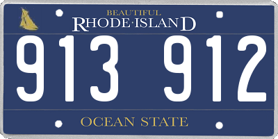 RI license plate 913912
