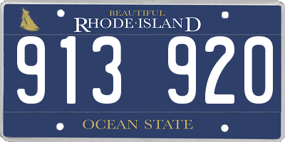 RI license plate 913920