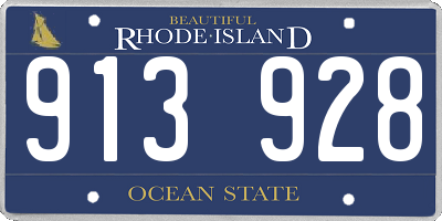 RI license plate 913928