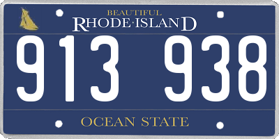 RI license plate 913938