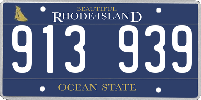 RI license plate 913939