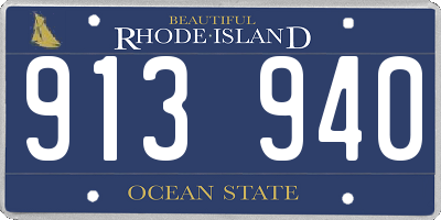 RI license plate 913940