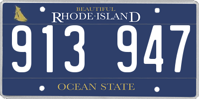 RI license plate 913947