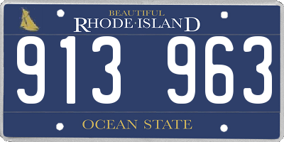 RI license plate 913963