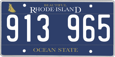 RI license plate 913965