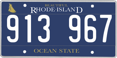 RI license plate 913967