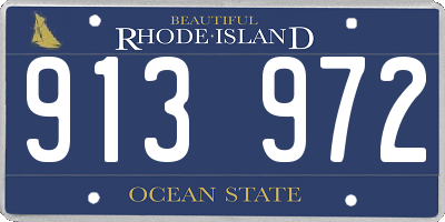 RI license plate 913972
