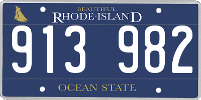 RI license plate 913982