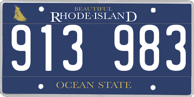 RI license plate 913983