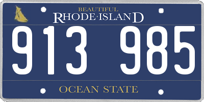 RI license plate 913985
