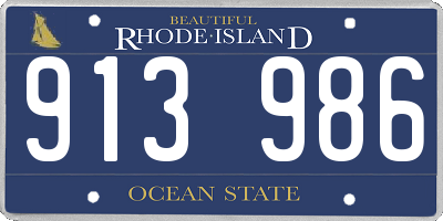 RI license plate 913986
