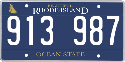 RI license plate 913987