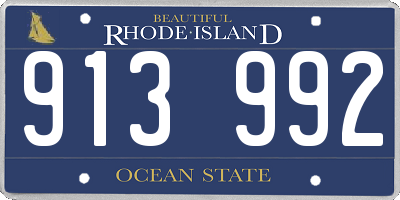 RI license plate 913992
