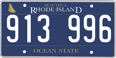 RI license plate 913996