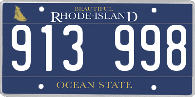 RI license plate 913998