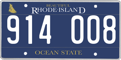 RI license plate 914008