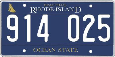 RI license plate 914025