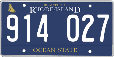 RI license plate 914027