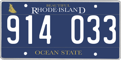 RI license plate 914033