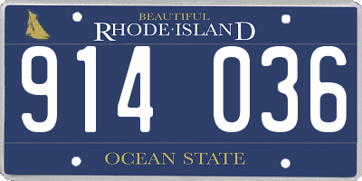 RI license plate 914036