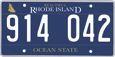 RI license plate 914042
